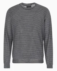 Giorgio Armani OFFICIAL STORE Maglia Girocollo Icon In Cashmere Motivo A Righe Rigato