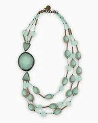 Giorgio Armani OFFICIAL STORE Collana Lunga Con Maxi Pendente Verde