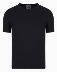 Giorgio Armani OFFICIAL STORE Maglia Icon A Maniche Corte In Cashmere Blu