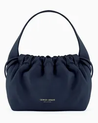 Giorgio Armani OFFICIAL STORE Borsa A Secchiello Piccola In Nappa Asv Blu