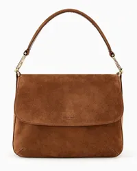 Giorgio Armani OFFICIAL STORE Borsa A Mano Media La Prima Soft In Suede Marrone