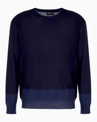 Giorgio Armani OFFICIAL STORE Maglia Girocollo In Cashmere E Seta Asv Blu