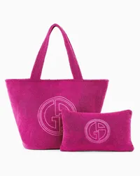 Giorgio Armani OFFICIAL STORE Borsa Da Mare In Spugna Di Cotone Fucsia