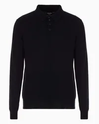 Giorgio Armani OFFICIAL STORE Polo A Maniche Lunghe In Cashmere Blu