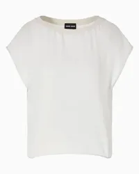 Giorgio Armani OFFICIAL STORE Blusa A Maniche Corte In Tripla Georgette Di Seta Asv Bianco