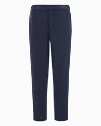 Giorgio Armani OFFICIAL STORE Pantaloni Flat Front In Gaufré Tecnico Blu