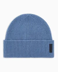 Giorgio Armani OFFICIAL STORE Cappello Cuculo In Cashmere Azzurro