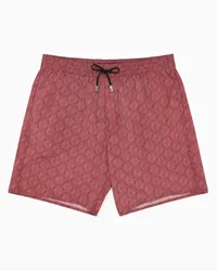 Giorgio Armani OFFICIAL STORE Costume Boxer In Tessuto Stampa Logo All-over Rosa