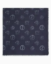 Giorgio Armani OFFICIAL STORE Foulard In Modal E Cashmere Jacquard Blu