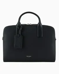 Giorgio Armani OFFICIAL STORE Briefcase In Pelle Granata Nero