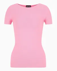 Giorgio Armani OFFICIAL STORE Maglia A Maniche Corte In Viscosa Punto Links Rosa