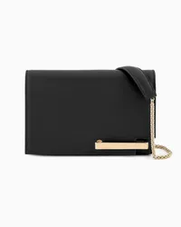 Giorgio Armani OFFICIAL STORE Clutch In Pelle Con Tracolla Nero