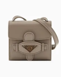 Giorgio Armani OFFICIAL STORE Mini Crossbody In Pelle Spazzolata Asv Beige