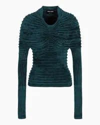 Giorgio Armani OFFICIAL STORE Maglia A Maniche Lunghe In Ciniglia Verde