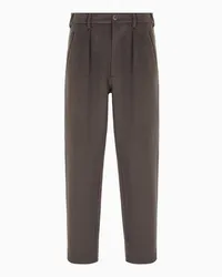 Giorgio Armani OFFICIAL STORE Pantaloni A Una Pince In Panno Double Di Cashmere Tortora