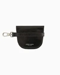 Giorgio Armani OFFICIAL STORE Portacarte A Pochette In Pelle Effetto Vintage Nero