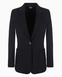 Giorgio Armani OFFICIAL STORE Giacca In Jersey Di Puro Cashmere Blu