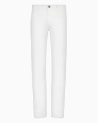 Giorgio Armani OFFICIAL STORE Pantalone 5 Tasche Regular Fit In Cotone Stretch Bianco