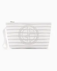 Giorgio Armani OFFICIAL STORE Pochette In Spugna Di Cotone Bianco