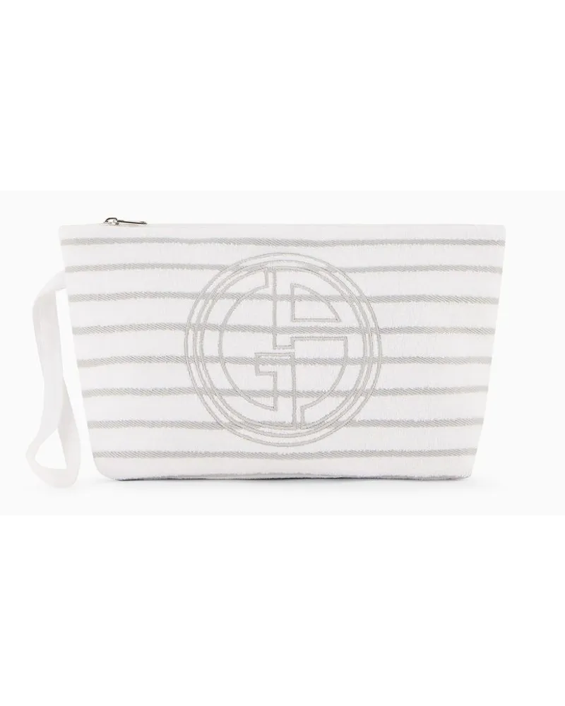 Giorgio Armani OFFICIAL STORE Pochette In Spugna Di Cotone Bianco