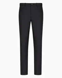 Giorgio Armani OFFICIAL STORE Pantaloni Flat Front In Gabardine Di Lana E Cashmere Grigio