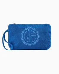 Giorgio Armani OFFICIAL STORE Pochette In Spugna Di Cotone Blu