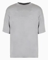 Giorgio Armani OFFICIAL STORE T-shirt Girocollo In Seta Stretch Grigio