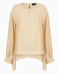 Giorgio Armani OFFICIAL STORE Blusa Girocollo In Seta Beige