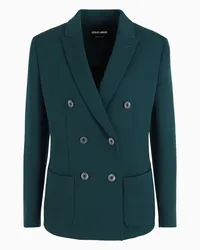 Giorgio Armani OFFICIAL STORE Giacca Doppiopetto In Lana Double Stretch Verde