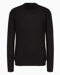 Giorgio Armani OFFICIAL STORE Maglia Lupetto Icon In Cashmere Nero