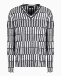 Giorgio Armani OFFICIAL STORE Maglia Con Scollo A V In Seta E Cashmere Fantasia