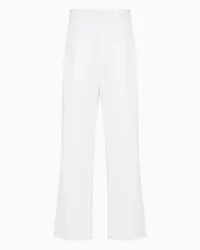 Giorgio Armani OFFICIAL STORE Pantaloni A Due Pinces In Misto Cotone Bianco