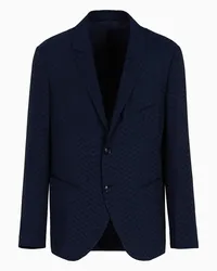 Giorgio Armani OFFICIAL STORE Giacca Monopetto In Cupro E Viscosa Jacquard Asv Blu