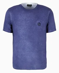 Giorgio Armani OFFICIAL STORE T-shirt Girocollo In Jersey Di Misto Modal Blu