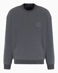 Giorgio Armani OFFICIAL STORE Felpa Girocollo In Pile Di Cashmere Grigio