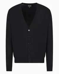 Giorgio Armani OFFICIAL STORE Cardigan Con Bottoni In Lana Vergine Nero