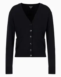 Giorgio Armani OFFICIAL STORE Cardigan In Puro Cashmere Blu