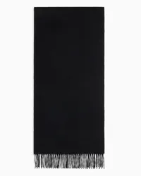 Giorgio Armani OFFICIAL STORE Sciarpa In Cashmere Con Logo Ricamato Nero