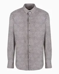 Giorgio Armani OFFICIAL STORE Camicia Slim Fit In Jersey Di Misto Cotone Con Micro Fantasia Fantasia