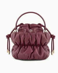 Giorgio Armani OFFICIAL STORE Borsa A Secchiello Piccola In Nappa Asv Bordeaux