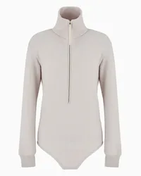 Giorgio Armani OFFICIAL STORE Body A Maniche Lunghe In Jersey Di Cashmere E Seta Stretch Beige