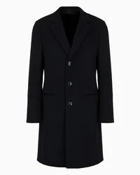 Giorgio Armani OFFICIAL STORE Cappotto Monopetto In Lana Vergine E Cashmere Blu