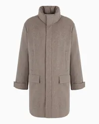 Giorgio Armani OFFICIAL STORE Caban Lungo In Cashmere Con Imbottitura In Piuma Beige