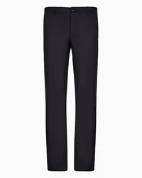 Giorgio Armani OFFICIAL STORE Pantaloni In Gabardine Di Lana E Cashmere Blu