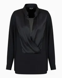 Giorgio Armani OFFICIAL STORE Camicia In Tripla Georgette Di Seta Nero