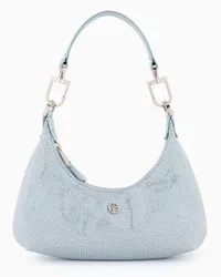 Giorgio Armani OFFICIAL STORE Mini Hobo Bag La Prima In Raso E Strass Azzurro