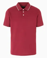 Giorgio Armani OFFICIAL STORE Polo In Piquet Di Cotone Filo Di Scozia Fragola