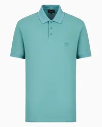 Giorgio Armani OFFICIAL STORE Polo In Piquet Di Cotone Stretch Blu