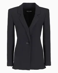 Giorgio Armani OFFICIAL STORE Giacca Monopetto In Cady Di Viscosa Nero