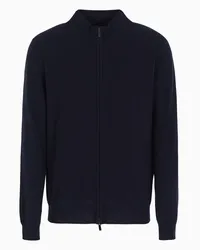 Giorgio Armani OFFICIAL STORE Cardigan Con Zip In Cashmere Blu